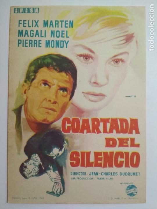 Flyers Publicitaires de films Anciens: COARTADA DEL SILENCIO, A&Ntilde;OS 60, SIN PUBLICIDAD