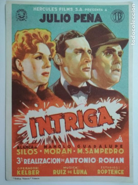  Flyers Publicitaires de films Anciens: INTRIGA CON JULIO PE&Ntilde;A, A&Ntilde;OS 60, SIN PUBLICIDAD
