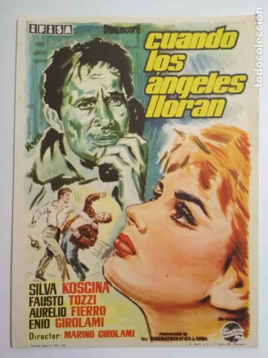  Flyers Publicitaires de films Anciens: CUANDO LOS ANGELES LLORAN CON SILVA KOSCINA, A&Ntilde;OS 60, SIN PUBLICIDAD