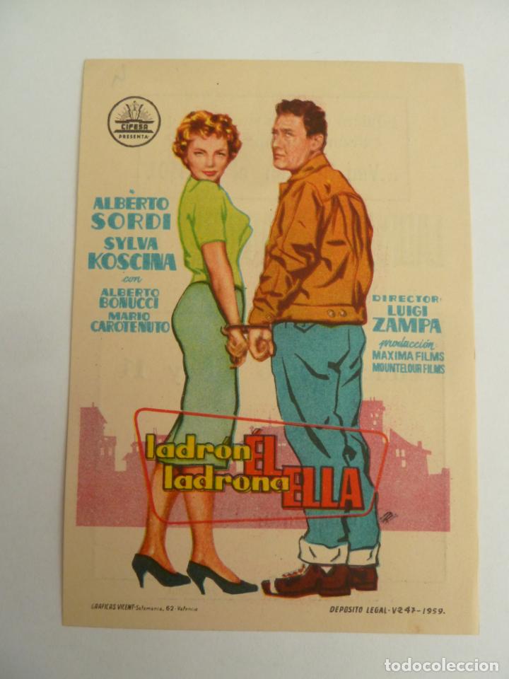  Flyers Publicitaires de films Anciens: ladron el ladrona ella sulva koscina folleto de mano original con cine impreso perfecto estado