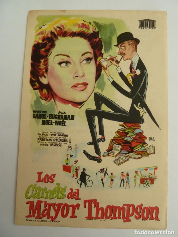  Flyers Publicitaires de films Anciens: los carnets del mayor thompson folleto de mano original con cine impreso perfecto estado