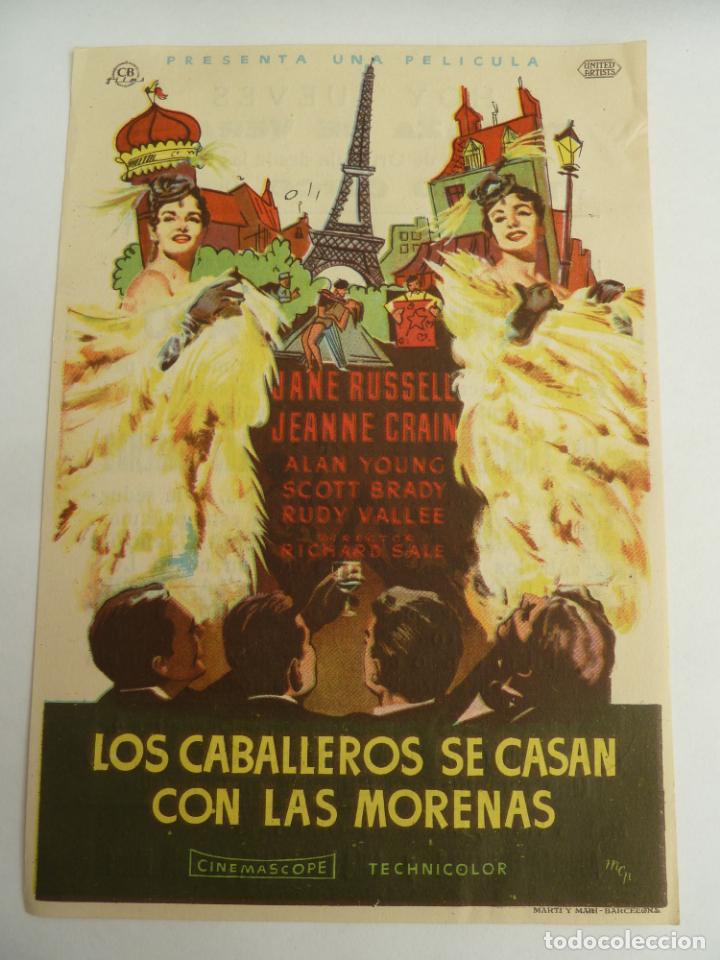  Flyers Publicitaires de films Anciens: los caballeros de casan con las morenas folleto de mano original con cine impreso perfecto estado