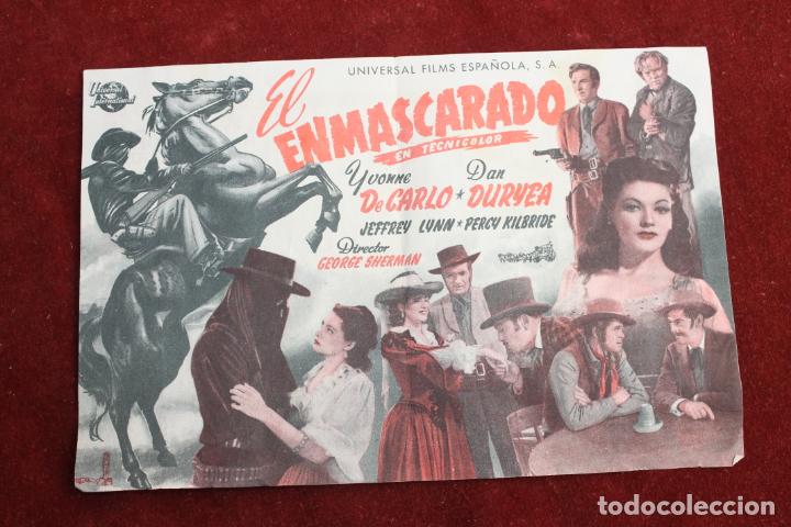Cine: PROGRAMA DE MANO DE CINE , PELICULA EL ENMASCARADO - Foto 1