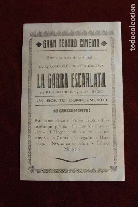 Cine: PROGRAMA DOBLE DE MANO DE LA PEL&Iacute;CULA LA GARRA ESCARLATA - Foto 2
