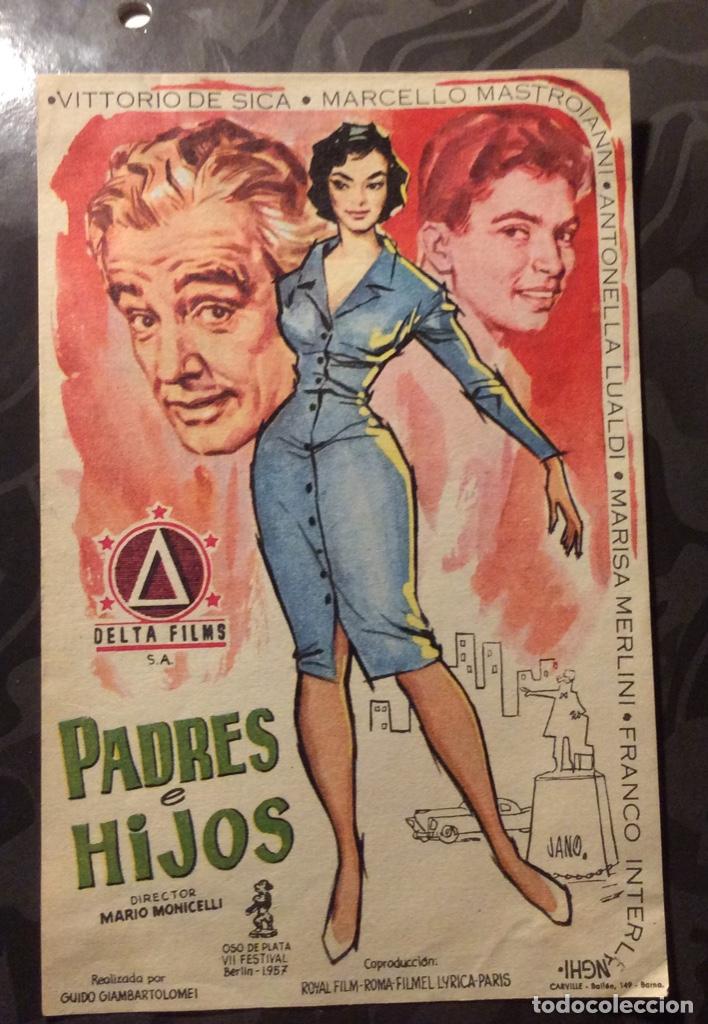  Flyers Publicitaires de films Anciens: FOLLETO DE MANO PADRES E HIJOS. SIN PUBLICIDAD