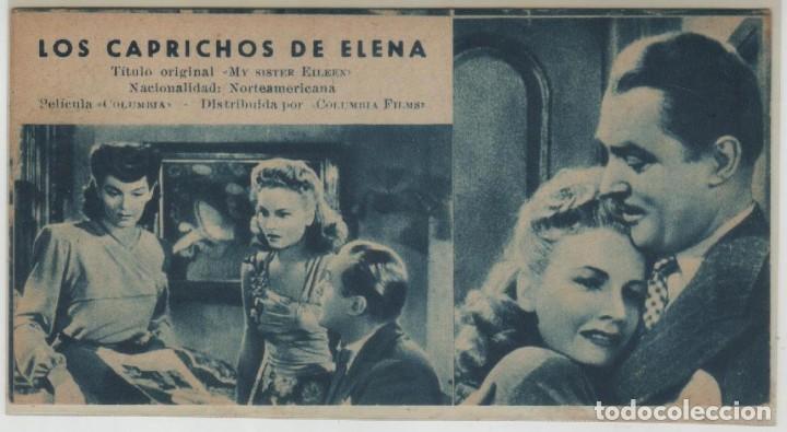 Cine: Pelicula Los caprichos de Elena Folleto de mano Tipo ficha con n&uacute;mero 209