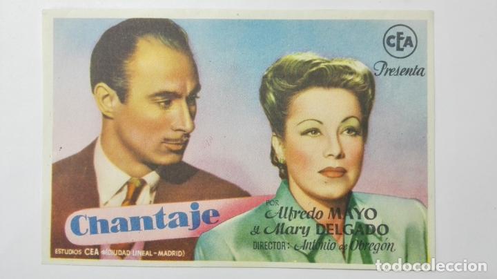  Flyers Publicitaires de films Anciens: CHANTAJE CON ALFREDO MAYO, A&Ntilde;OS 50, SIN PUBLICIDAD