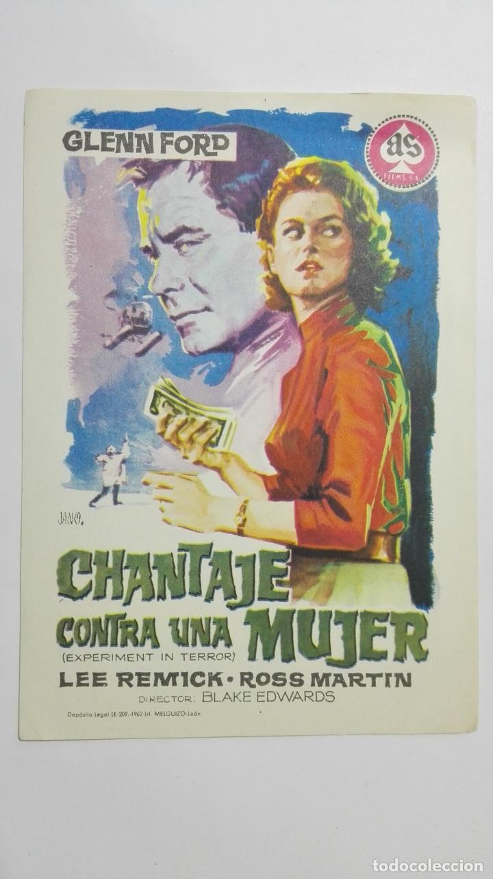  Flyers Publicitaires de films Anciens: CHANTAJE CONTRA UNA MUJER CON CLENN FORD, A&Ntilde;OS 60, SIN PUBLICIDAD