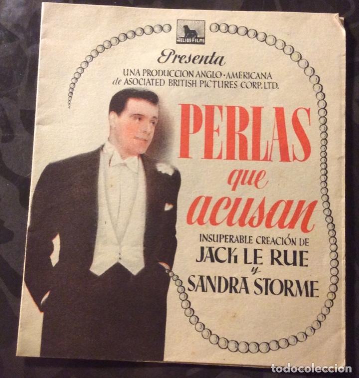  Flyers Publicitaires de films Anciens: FOLLETO DE MANO PERLAS QUE ACUSAN. SIN PUBLICIDAD