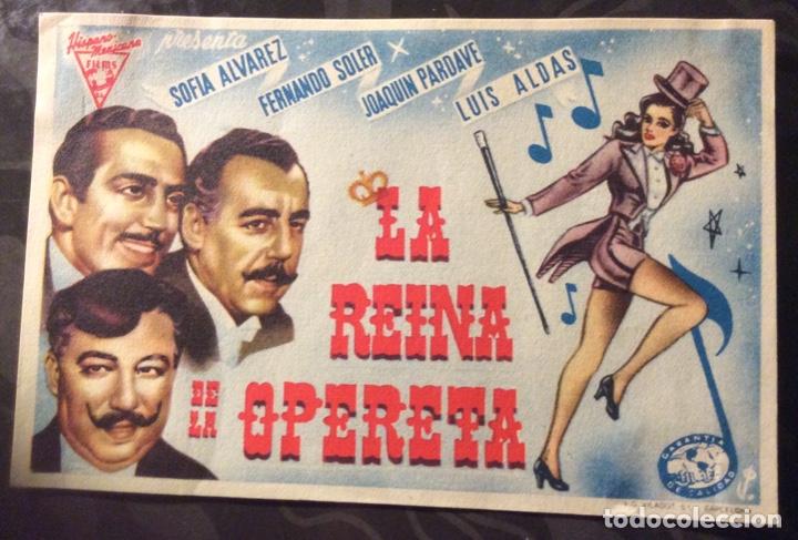  Flyers Publicitaires de films Anciens: FOLLETO DE MANO LA REINA DE LA OPERETA. SIN PUBLICIDAD