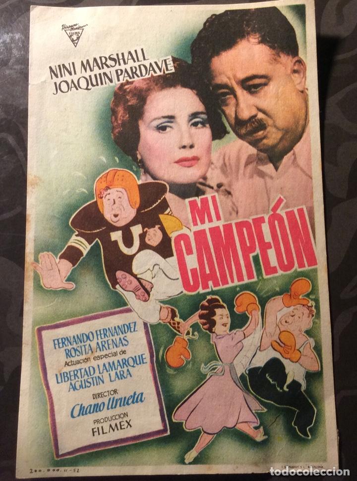  Flyers Publicitaires de films Anciens: FOLLETO DE MANO MI CAMPEON . PUBLICIDAD CINE PERELLO