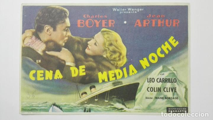  Flyers Publicitaires de films Anciens: CENA DE MEDIA NOCHE CON CHARLES BOYER, PUBLICIDAD CINE IBIZA
