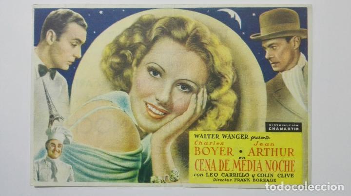  Flyers Publicitaires de films Anciens: CENA DE MEDIA NOCHE CON CHARLES BOYER, PUBLICIDAD CINE URQUIJO - MADRID