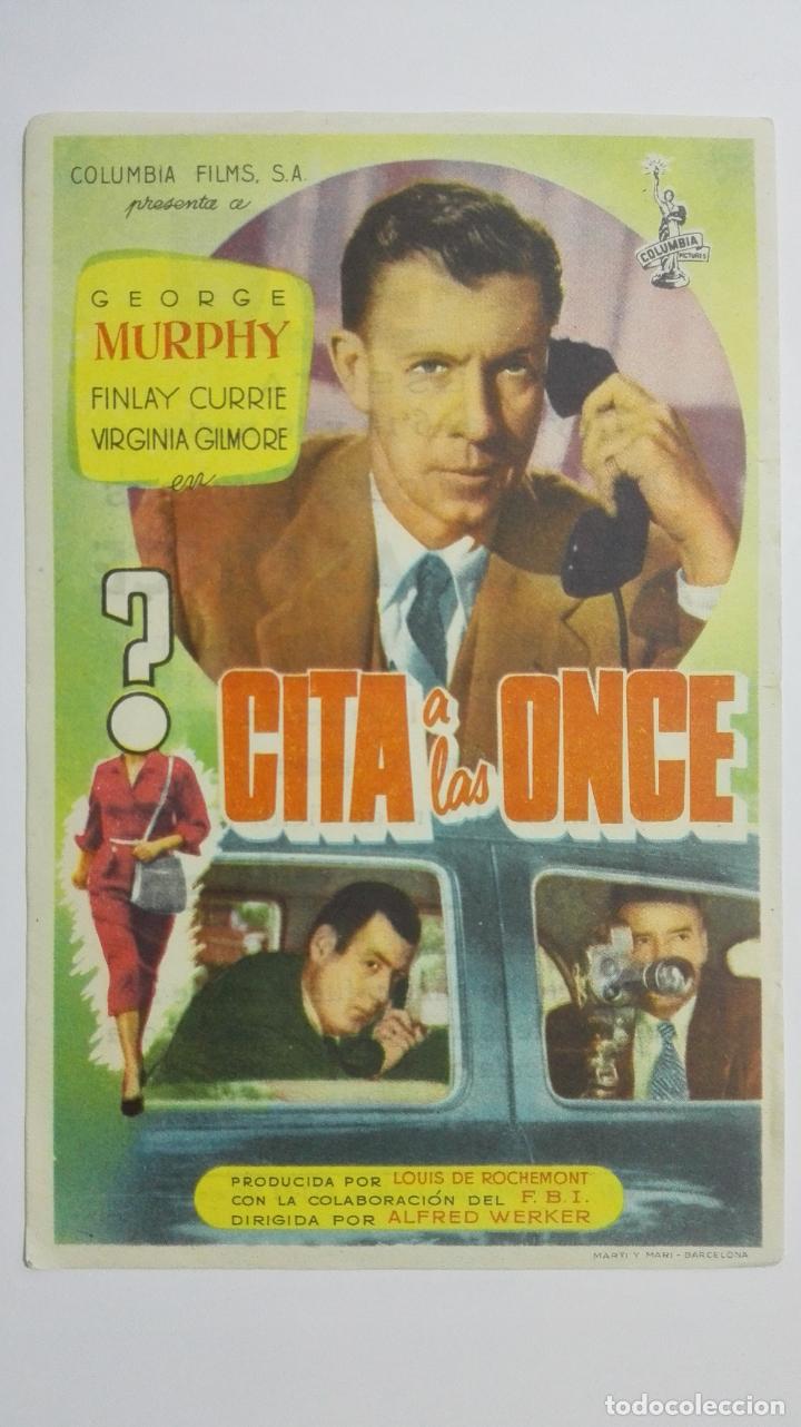  Flyers Publicitaires de films Anciens: CITA A LAS ONCE CON GEORGE MURPHY, A&Ntilde;O 1954, PUBLICIDAD CINE REX, VILLAROBLEDO