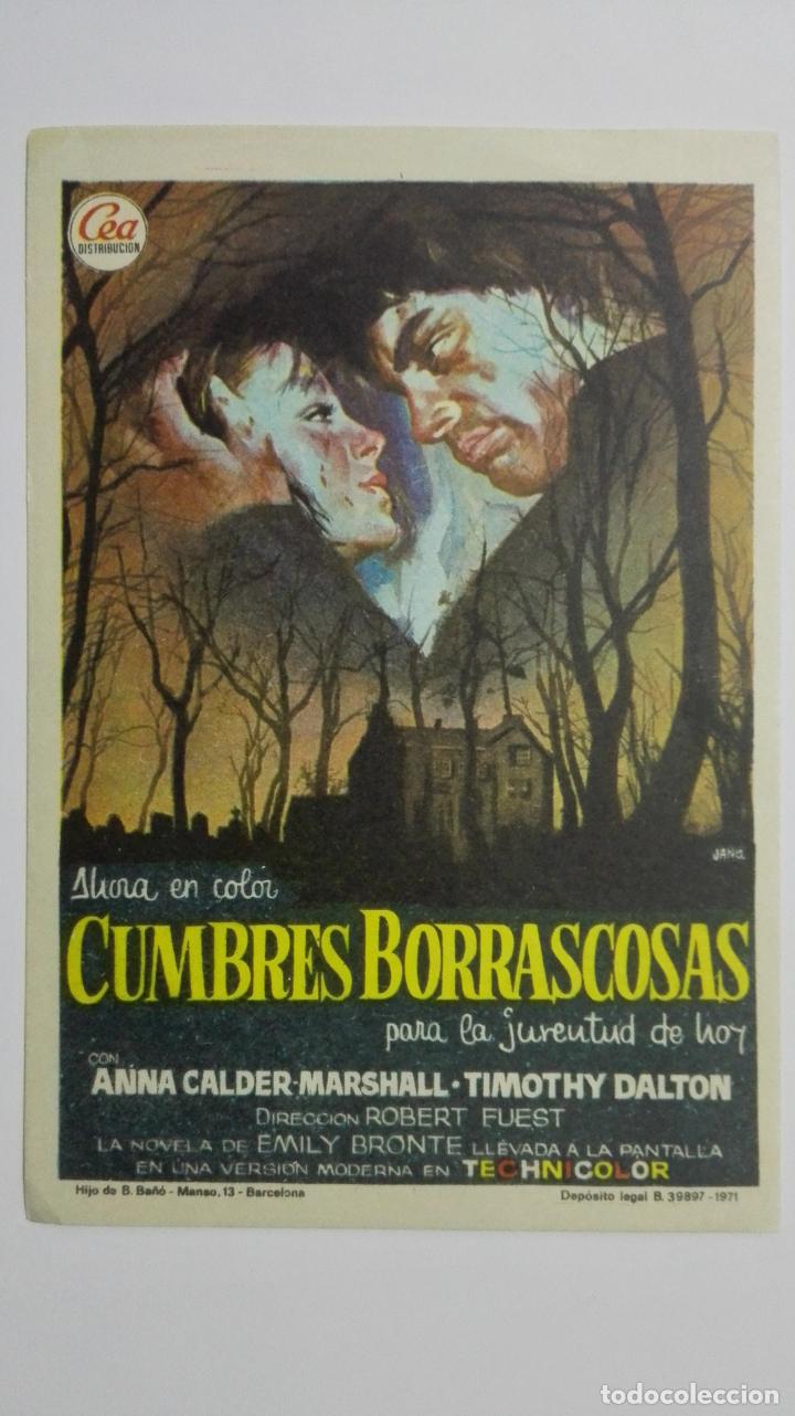  Flyers Publicitaires de films Anciens: CUMBRES BORRASCOSAS, A&Ntilde;O 1971, SIN PUBLICIDAD