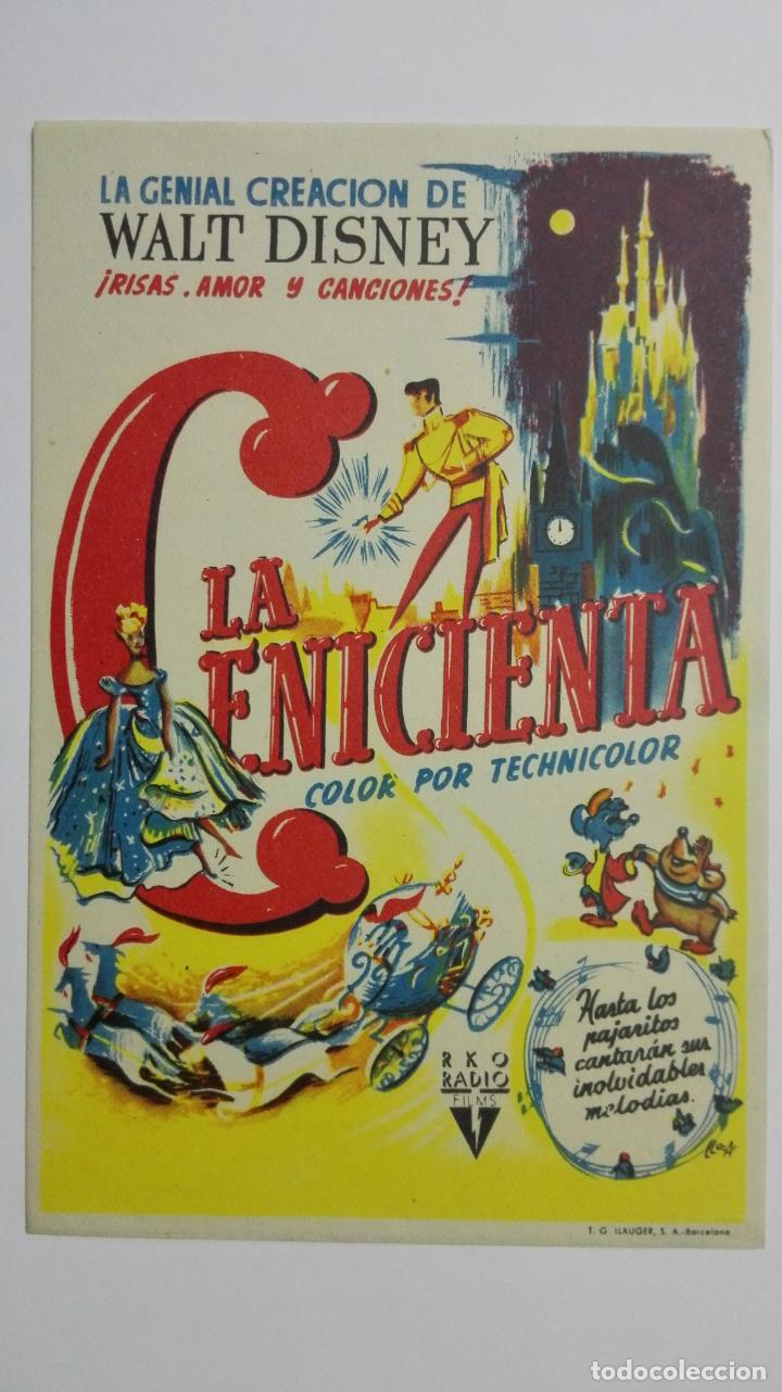  Foglietti di film di film antichi di cinema: LA CENICIENTA DE WALT DISNEY, SIN PUBLICIDAD