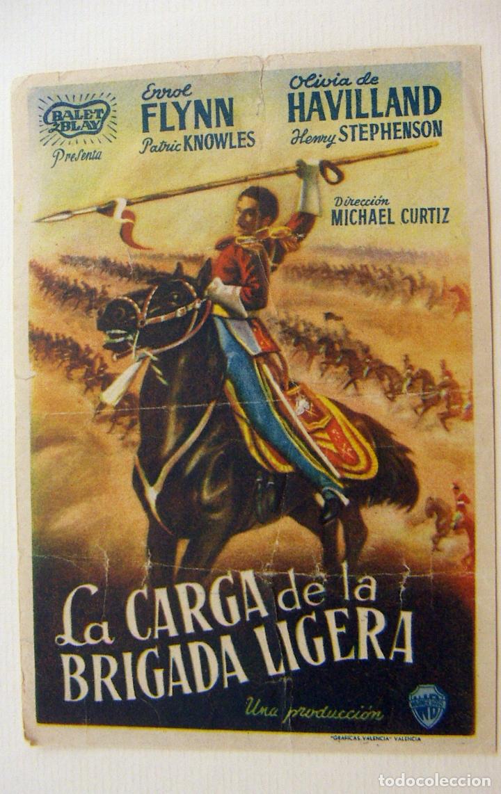  Foglietti di film di film antichi di cinema: PROGRAMA DE CINE LA CARGA DE LA BRIGADA LIGERA SIN PUBLICIDAD