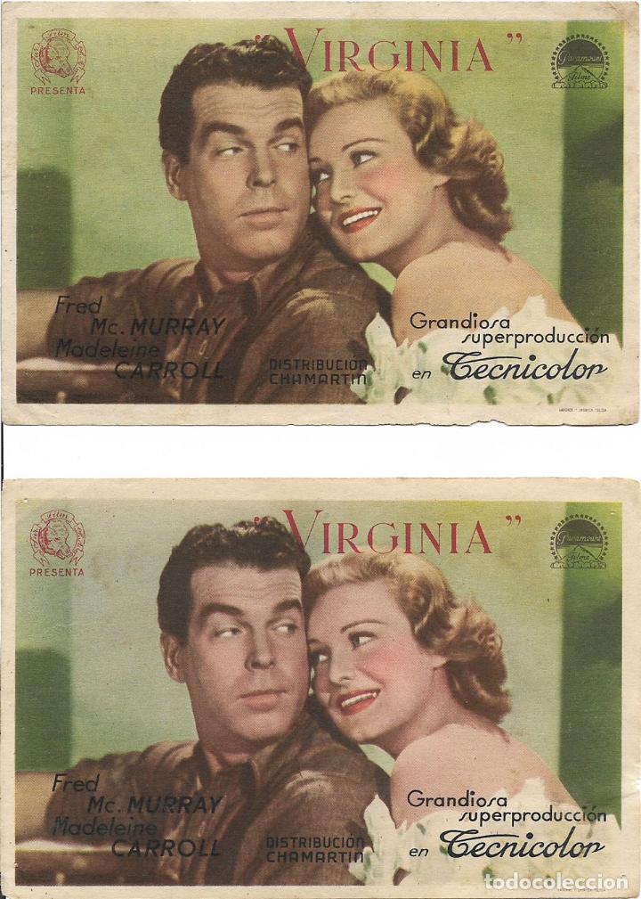 Cine: 2 PROGRAMAS DE CINE - VIRGINIA - FRED MC.MURRAY - CAPITOL CINEMA - VARIANTE - Foto 1