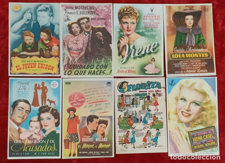 Cine: COLECCI&Oacute;N DE 69 FOLLETOS DE MANO. PROGRAMAS DE CINE. CIRCA 1950. - Foto 3