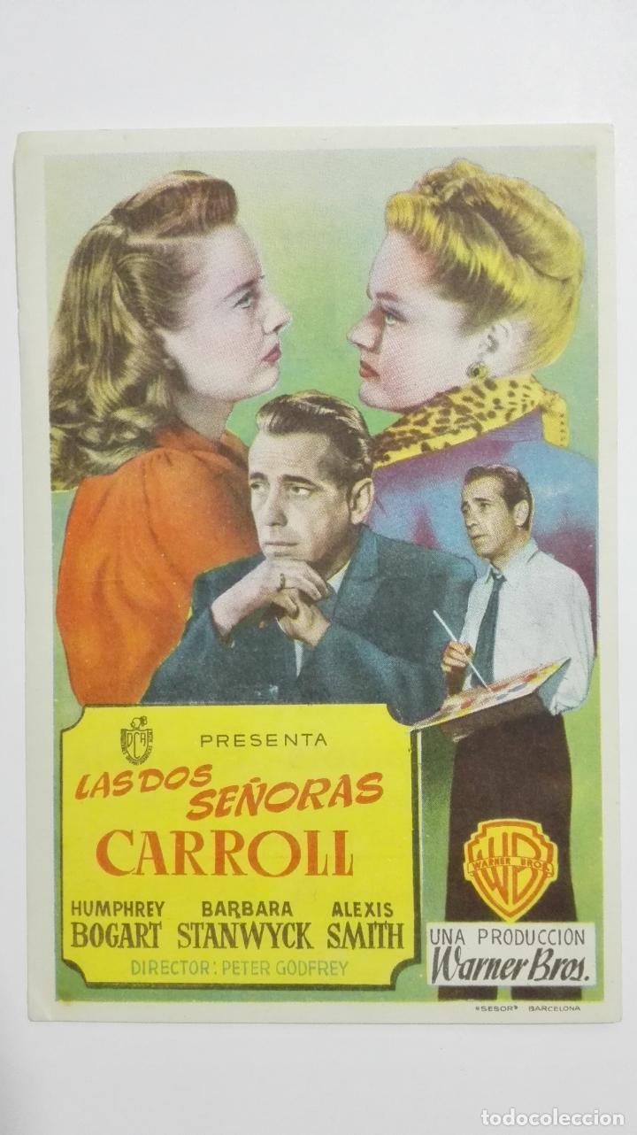  Foglietti di film di film antichi di cinema: FOLLETO DE CINE, LAS DOS SE&Ntilde;ORAS CARROLL, A&Ntilde;OS 50, ORIGINAL, PUBLICIDAD CINE REX - VILLAROBLEDO,