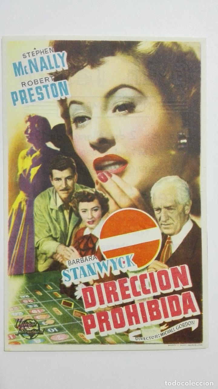  Foglietti di film di film antichi di cinema: FOLLETO DE CINE, DIRECCION PROHIBIDA, A&Ntilde;OS 50, ORIGINAL, PUBLICIDAD GRAN TEATRO - VILLAROBLEDO