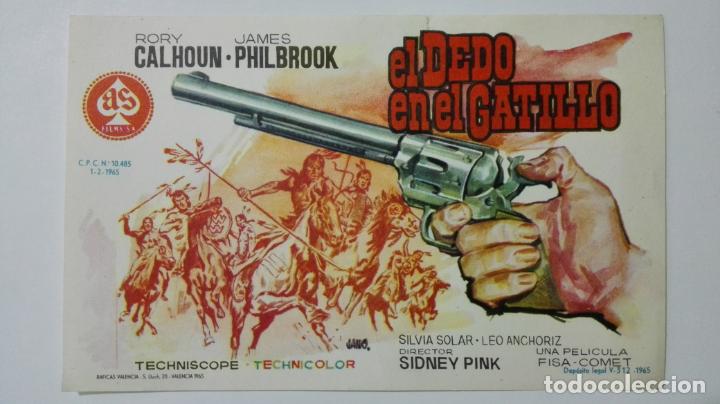  Foglietti di film di film antichi di cinema: FOLLETO DE CINE, EL DEDO EN EL GATILLO, A&Ntilde;OS 60, ORIGINAL, SIN PUBLICIDAD
