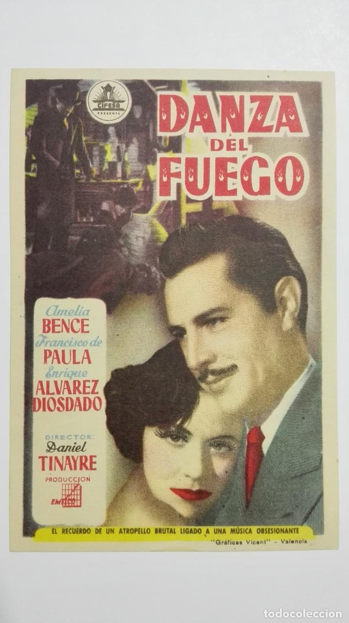 Cine: FOLLETO DE CINE, DANZA DE FUEGO, A&Ntilde;OS 40, ORIGINAL, SIN PUBLICIDAD