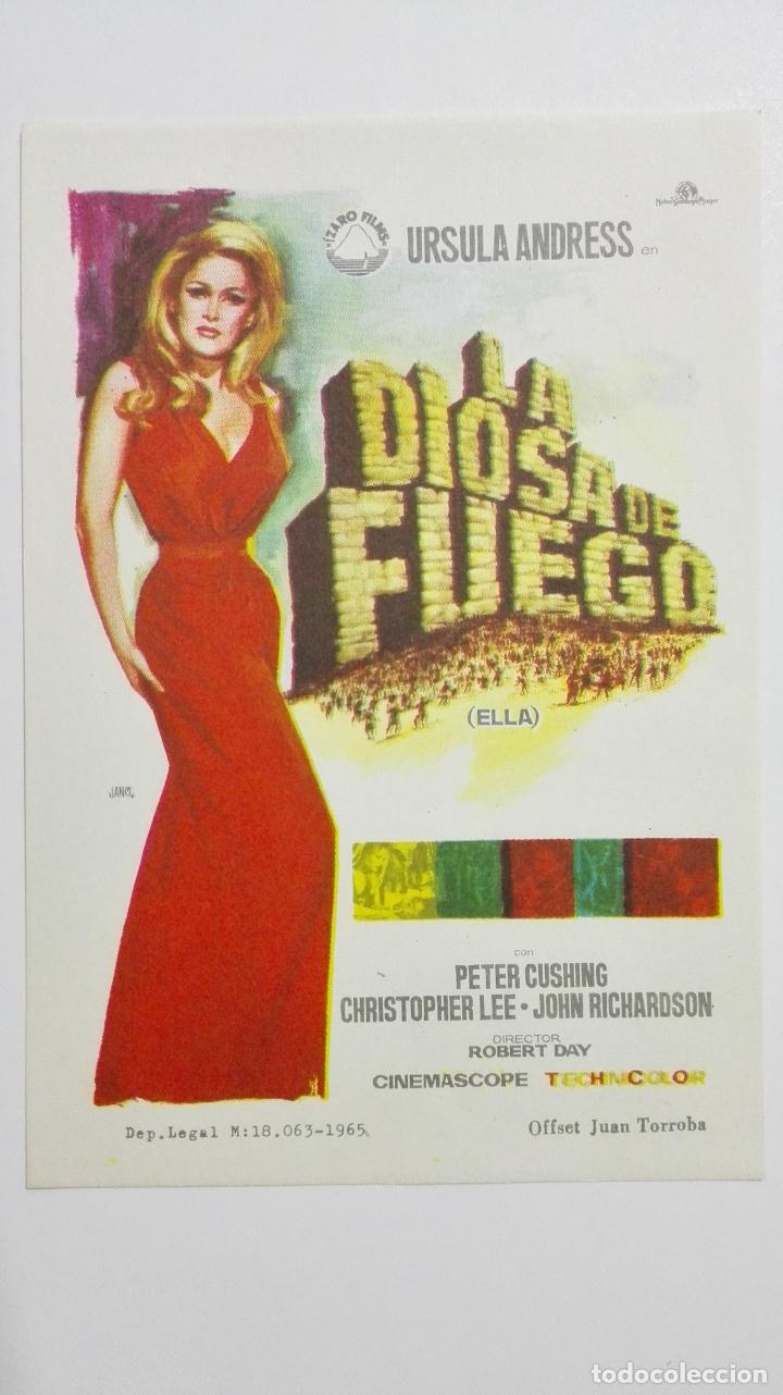 Cine: FOLLETO DE CINE, LA DIOSA DE FUEGO, A&Ntilde;OS 60, ORIGINAL, SIN PUBLICIDAD