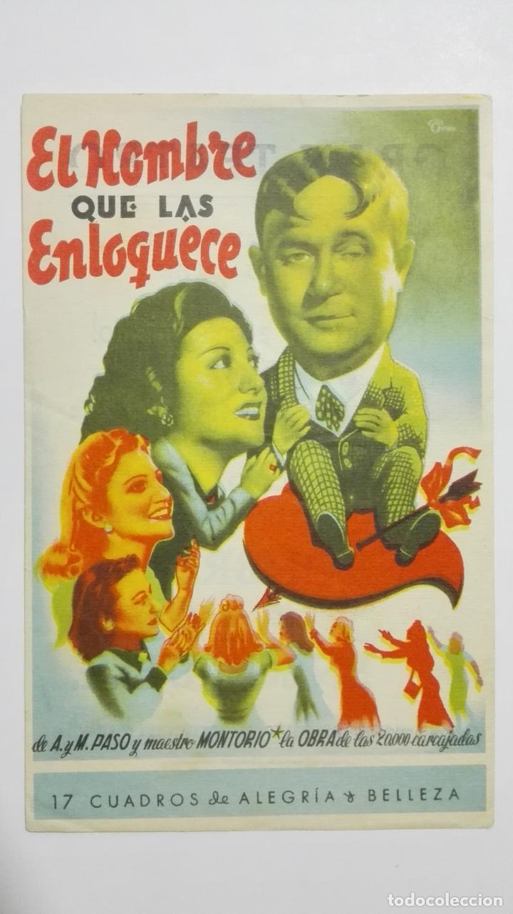 Cine: FOLLETO DE CINE, EL HOMBRE QUE LAS ENLOQUECE, A&Ntilde;OS 40, ORIGINAL, PUBLICIDAD GRAN TEATRO-VILLAROBLEDO