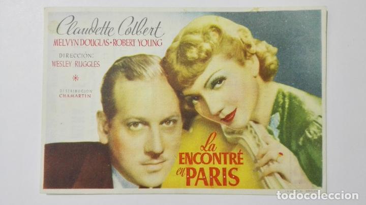Cine: FOLLETO DE CINE, LA ENCONTRE EN PARIS, A&Ntilde;OS 50, ORIGINAL, PUBLICIDAD IDEAL CINEMA