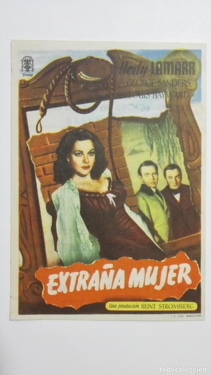 Cine: FOLLETO DE CINE, EXTRA&Ntilde;A MUJER, A&Ntilde;OS 40, ORIGINAL, PUBLICIDAD CINE TETUAN