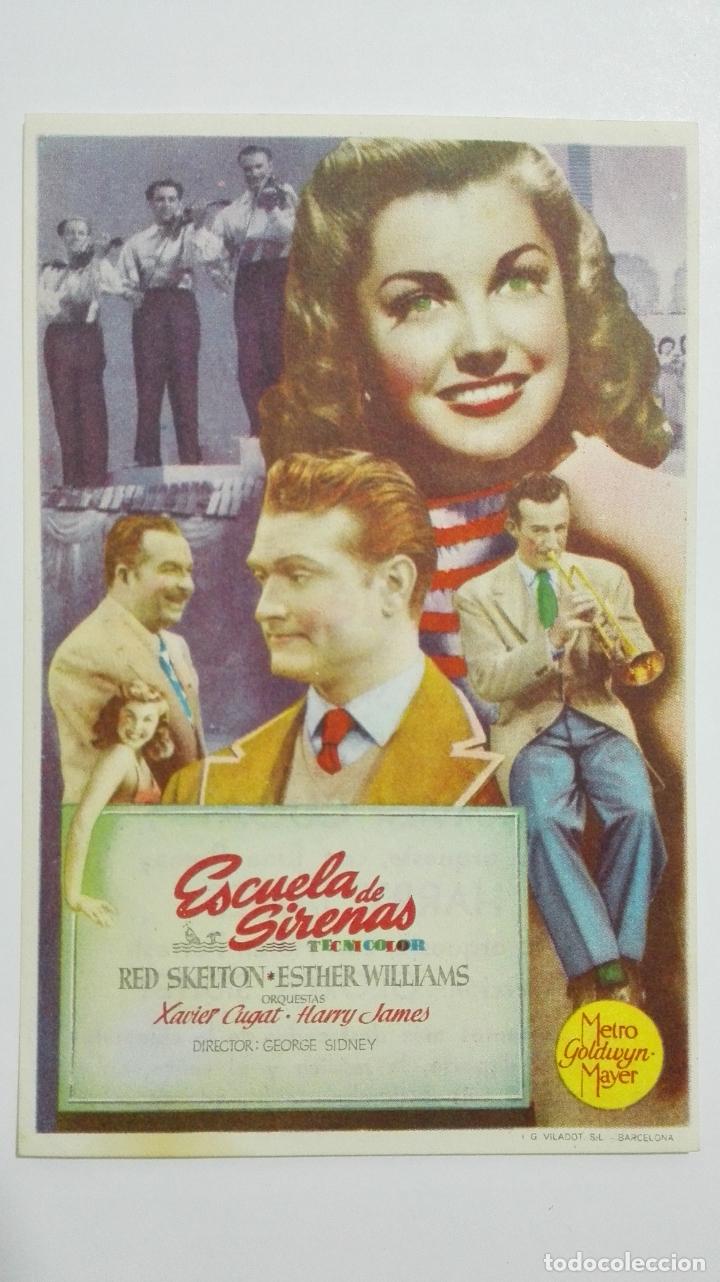 Cine: FOLLETO DE CINE, ESCUELA DE SIRENAS, A&Ntilde;OS 50, ORIGINAL,  PUBLICIDAD CINE WINDSOR