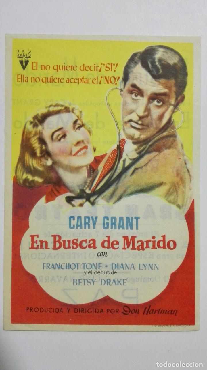 Cine: FOLLETO DE CINE, EN BUSCA DE MARIDO, A&Ntilde;OS 50, ORIGINAL, PUBLICIDAD CINE NAVARRO