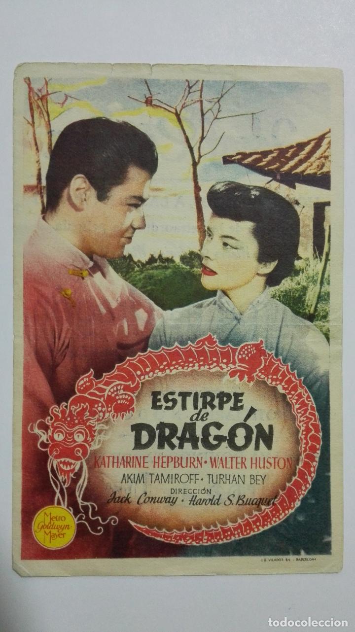 Cine: FOLLETO DE CINE, ESTIRPE DE DRAGON, A&Ntilde;OS 50, ORIGINAL, PUBLICIDAD IDEAL CINEMA - VILLAROBLEDO