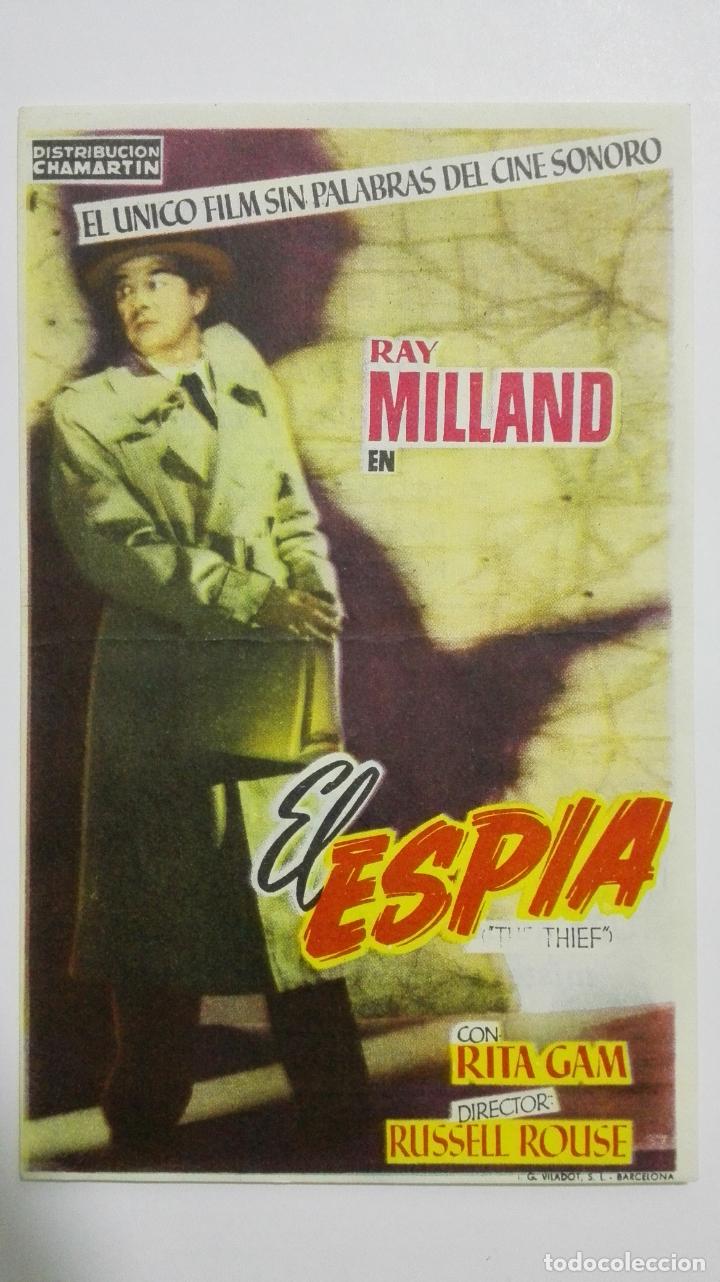 Cine: FOLLETO DE CINE, EL ESPIA, A&Ntilde;OS 50, ORIGINAL, PUBLICIDAD CINE REX - VILLAROBLEDO