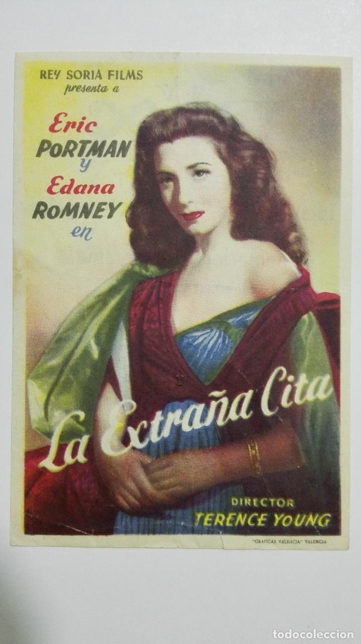 Cine: FOLLETO DE CINE, LA EXTRA&Ntilde;A CITA, A&Ntilde;OS 50, ORIGINAL, PUBLICIDAD REX
