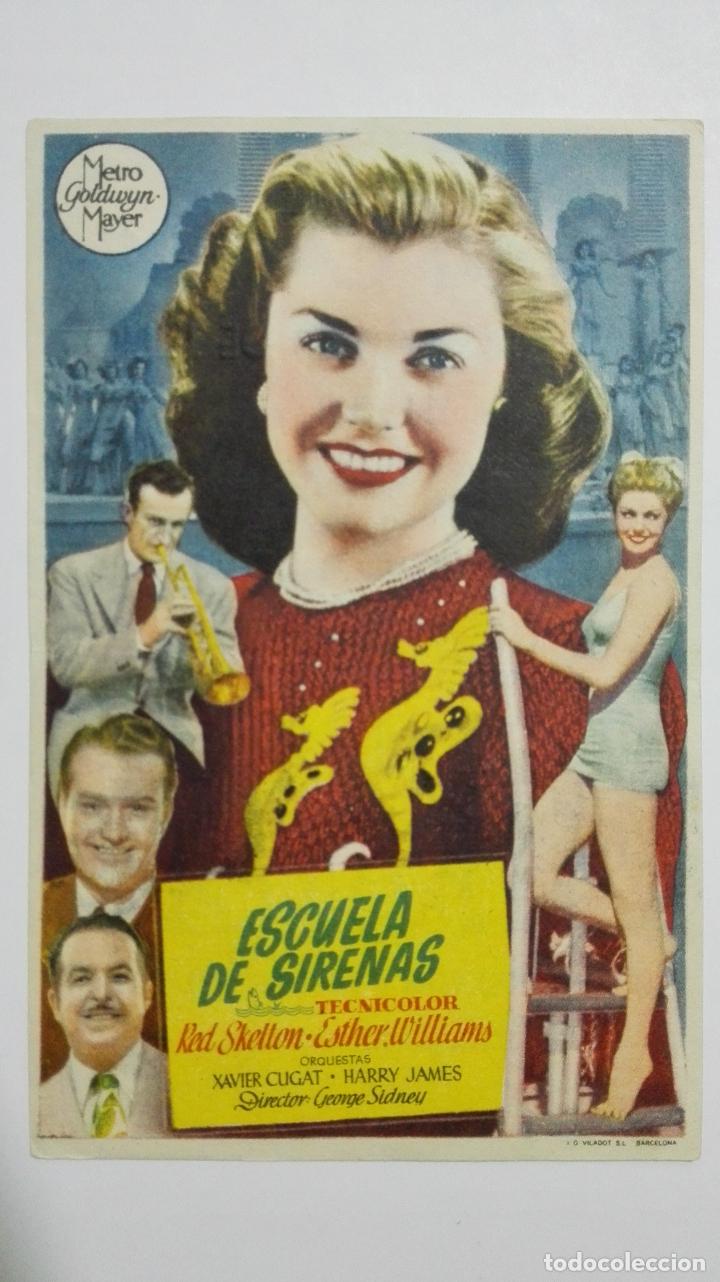 Cine: FOLLETO DE CINE, ESCUELA DE SIRENAS, A&Ntilde;OS 50, ORIGINAL, PUBLICIDAD IDEAL CINEMA, VILLAROBLEDO