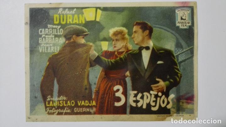 Cine: FOLLETO DE CINE, 3 ESPEJOS, A&Ntilde;OS 50, ORIGINAL, SIN PUBLICIDAD