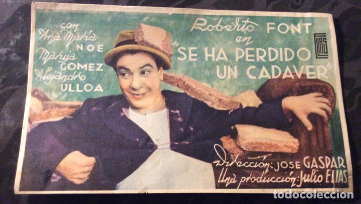 Cinema: FOLLETO DE MANO !SE HA PERDIDO UN CADAVER. SIN PUBLICIDAD