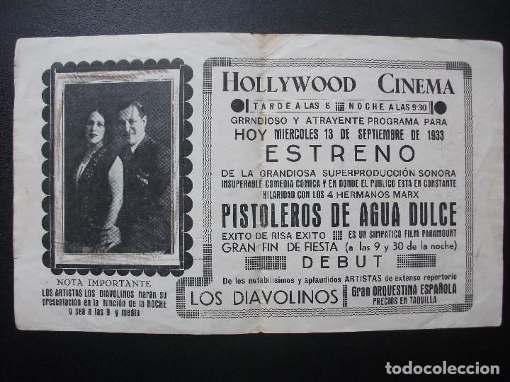 Cinema: PISTOLEROS DE AGUA DULCE, LOS HERMANOS MARX, HOLLYWOOD CINEMA, 1933