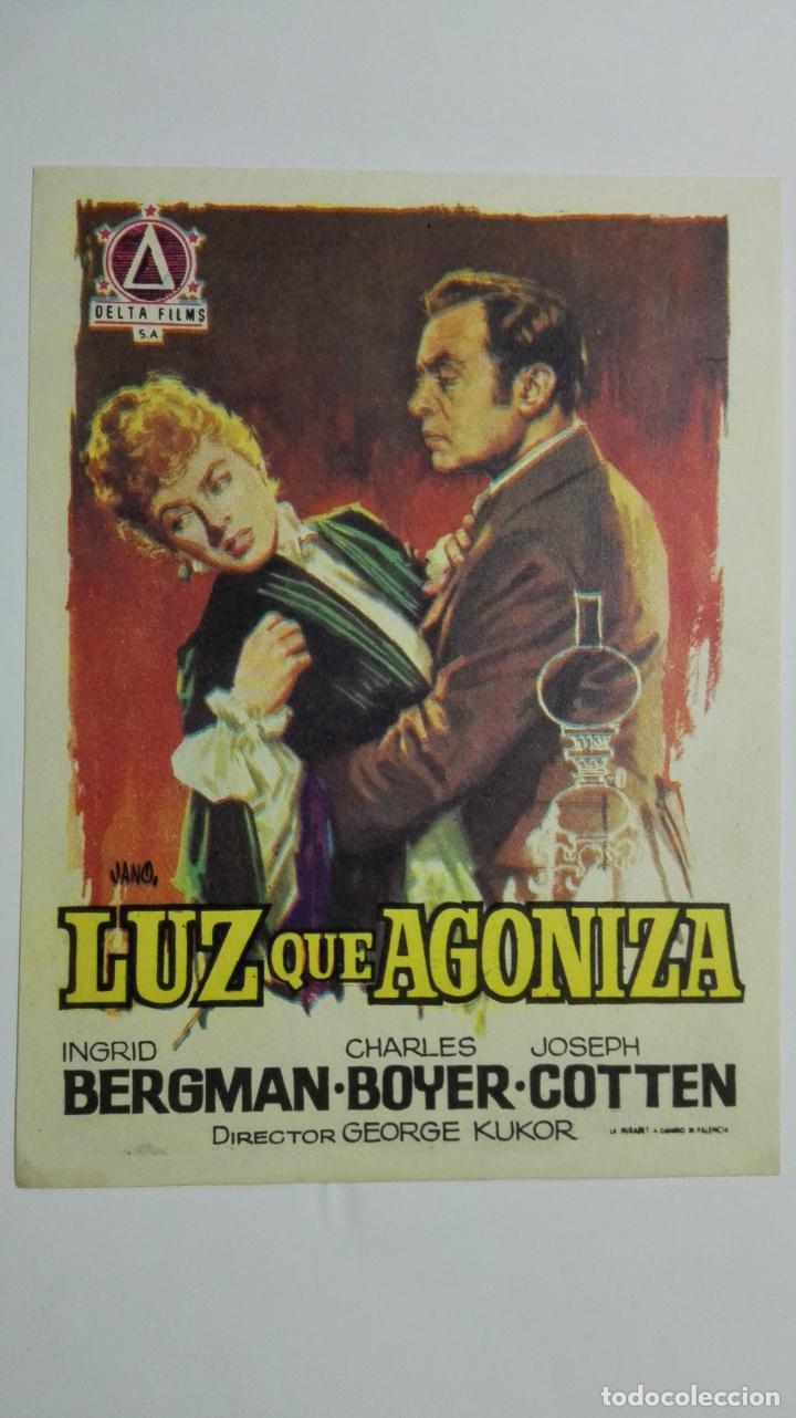 Cinema: FOLLETO DE CINE, LUZ QUE AGONIZA, ORIGINAL SIN PUBLICIDAD