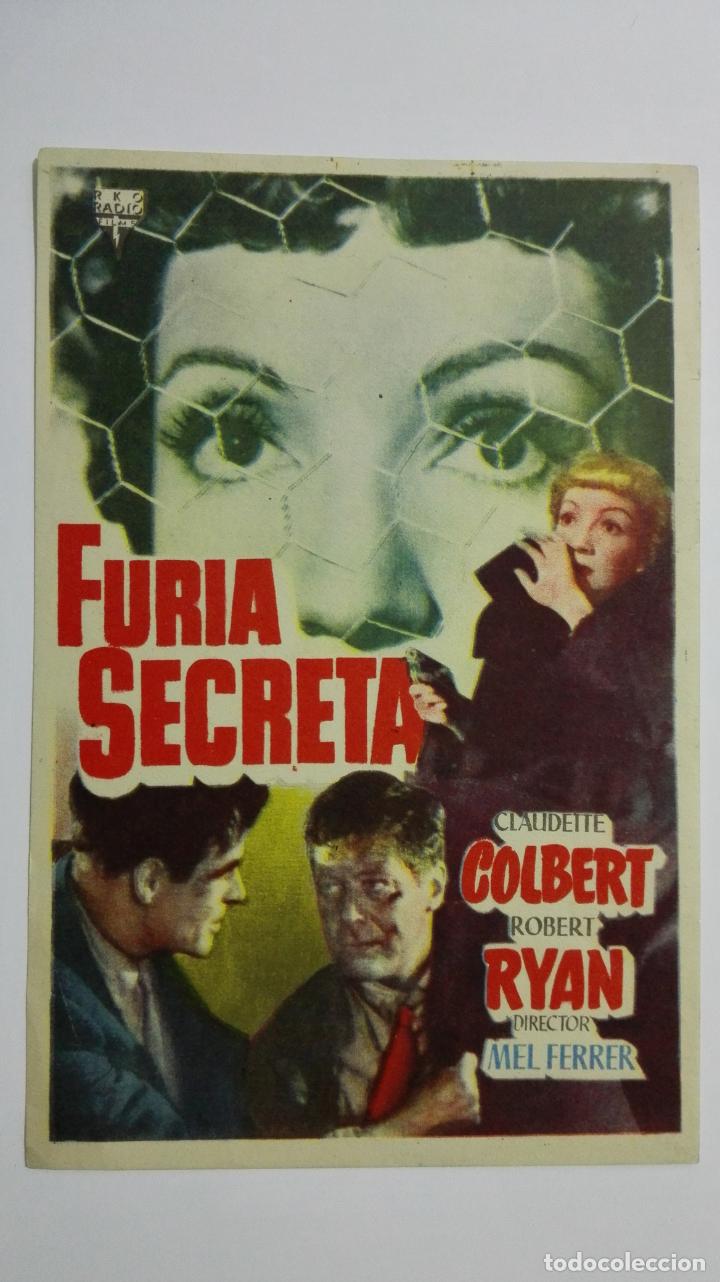 Cinema: FOLLETO DE CINE, FURIA SECRETA, ORIGINAL SIN PUBLICIDAD