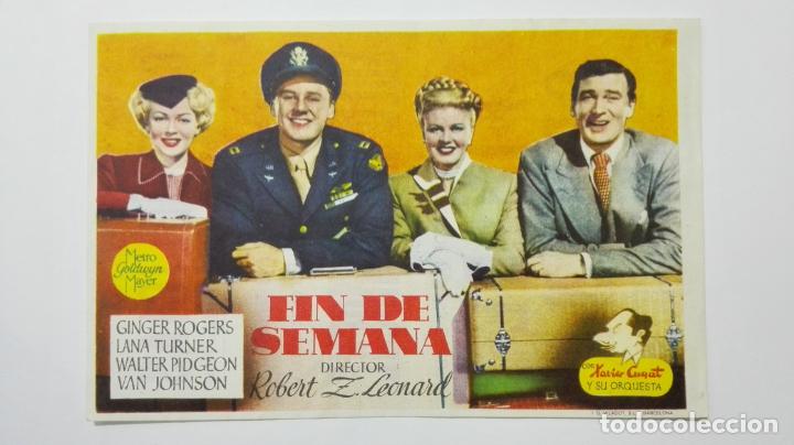 Cinema: FOLLETO DE CINE, FIN DE SEMANA, ORIGINAL PUBLICIDAD CINE DELICIAS