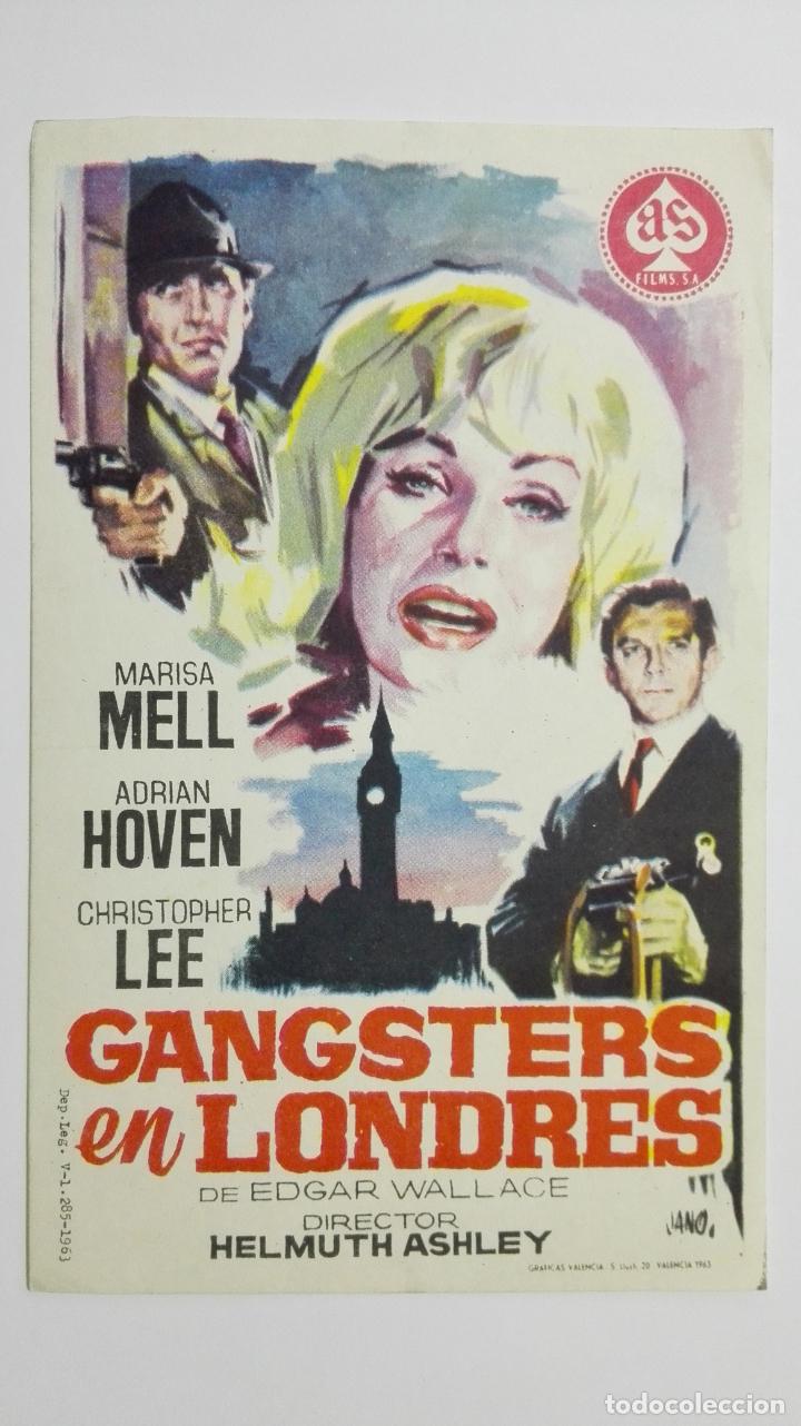 Cinema: FOLLETO DE CINE, GANGSTERS EN LONDRES, ORIGINAL SIN PUBLICIDAD