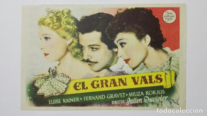 Cinema: FOLLETO DE CINE, EL GRAN VALS, ORIGINAL PUBLICIDAD IDEAL CINEMA, VILLAROBLEDO, A&Ntilde;OS 50