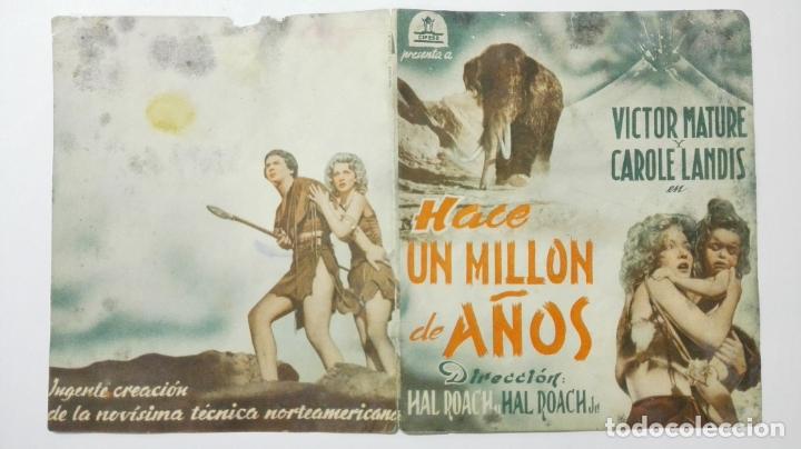 Cinema: FOLLETO DE CINE DOBLE, HACE UN MILLON DE A&Ntilde;OS, ORIGINAL SIN PUBLICIDAD, A&Ntilde;OS 50