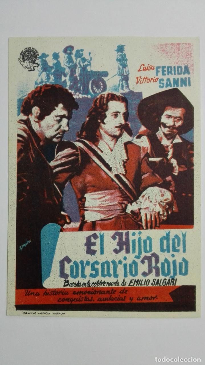 Cinema: FOLLETO DE CINE, EL HIJO DEL CORSARIO ROJO, ORIGINAL PUBLICIDAD CINE NAVARRO, VILLAROBLEDO, A&Ntilde;OS 50