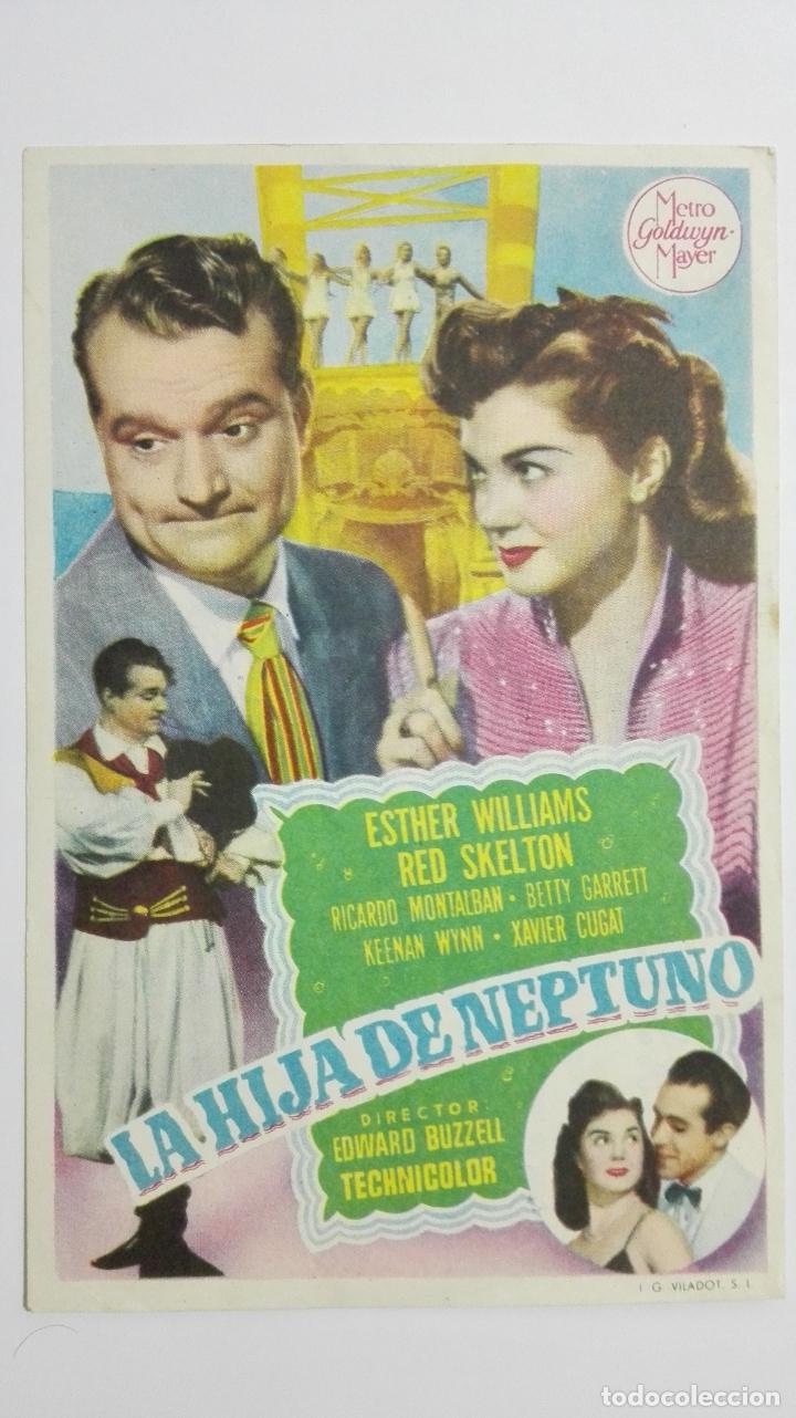 Cinema: FOLLETO DE CINE, LA HIJA DE NEPTUNO, ORIGINAL PUBLICIDAD CINEMA REX,  VILLAROBLEDO A&Ntilde;OS 50