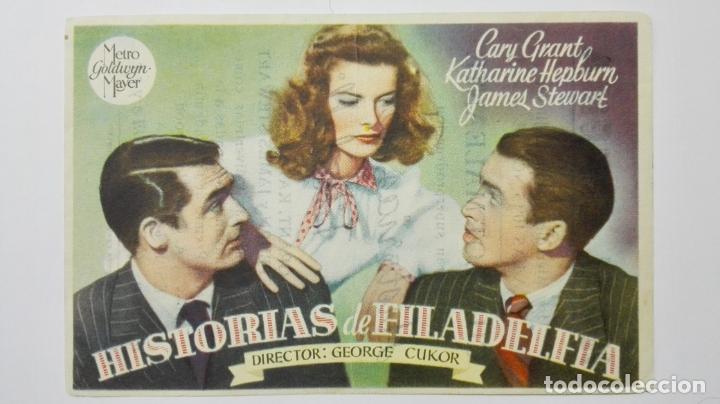 Cinema: FOLLETO DE CINE, HISTORIAS DE FILADELFIA, ORIGINAL PUBLICIDAD IDEAL CINEMA, VILLAROBLEDO A&Ntilde;OS 50