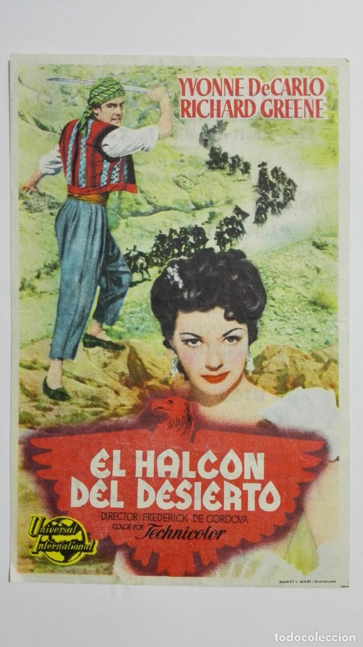 Cinema: FOLLETO DE CINE, EL HALCON DEL DESIERTO, ORIGINAL PUBLICIDAD TEATRO NAVARRO, VILLAROBLEDO A&Ntilde;OS 50